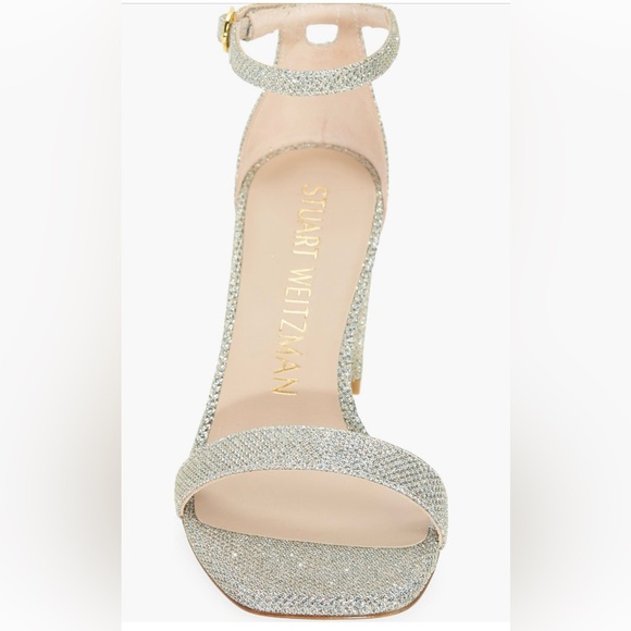 Stuart Weitzman Gold Block Heel Sandals - Picture 4 of 8